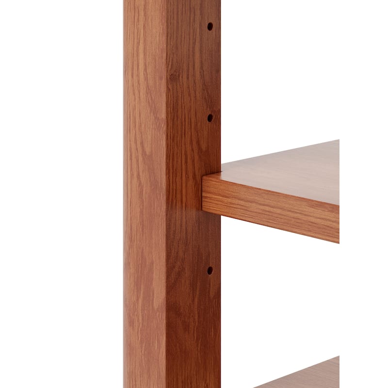 GDFStudio - Eulalia Rubberwood Storage Shoe Bench with Mid-Century Texture