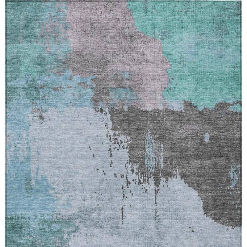 HomeRoots Abstract Transitional Rectangle Outdoor Rug