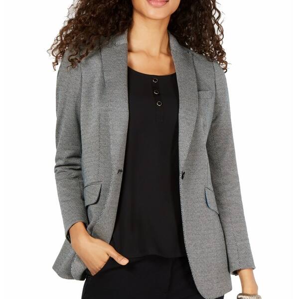 Shop Anne Klein Women S Blazer Houndstooth Single Button On Sale