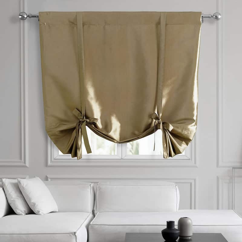 Exclusive Fabrics Faux Silk Taffeta Tie-Up Window Shade (1 Panel)