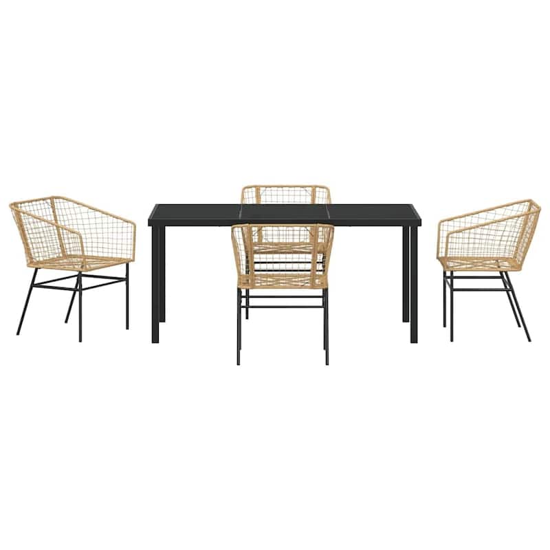 vidaXL Garden Dining Set Poly Rattan