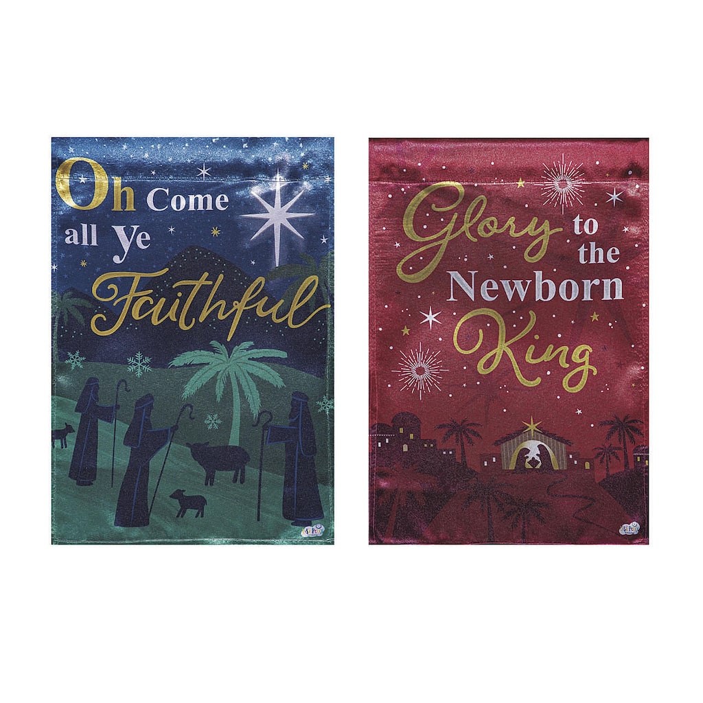 12.5 in. x 18 in. Newborn King Reversible Lustre Garden Flag - Multicolor