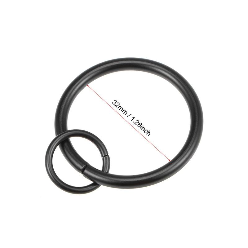 Curtain Ring Metal 32mm Inner Dia Drapery Ring for Curtain Rods 14 Pcs - Black
