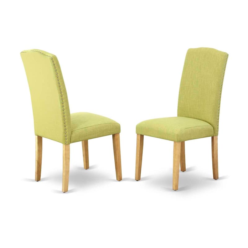 Round Dining Table Set - 36 Inch Table & 2 Chairs - Linen Fabric - Solid Wood Base