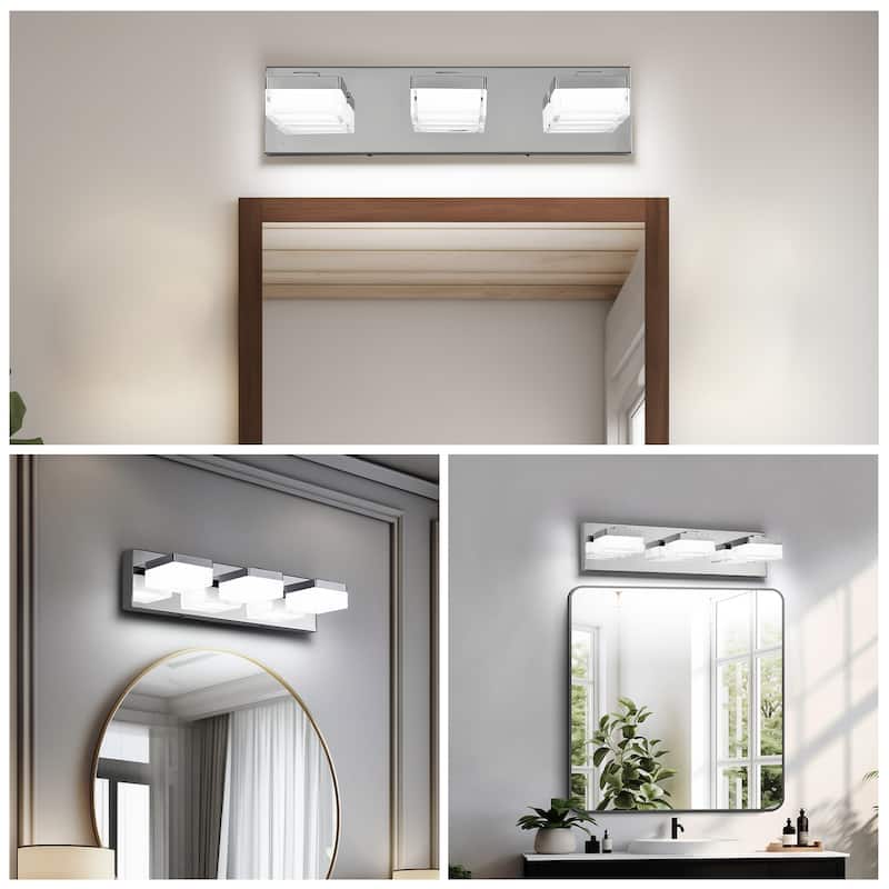 Modern LED Vanity Light, 3-Lights Wall Sconce for Bathroom and Mirror, Sleek Minimalist Design, Energy-Efficient