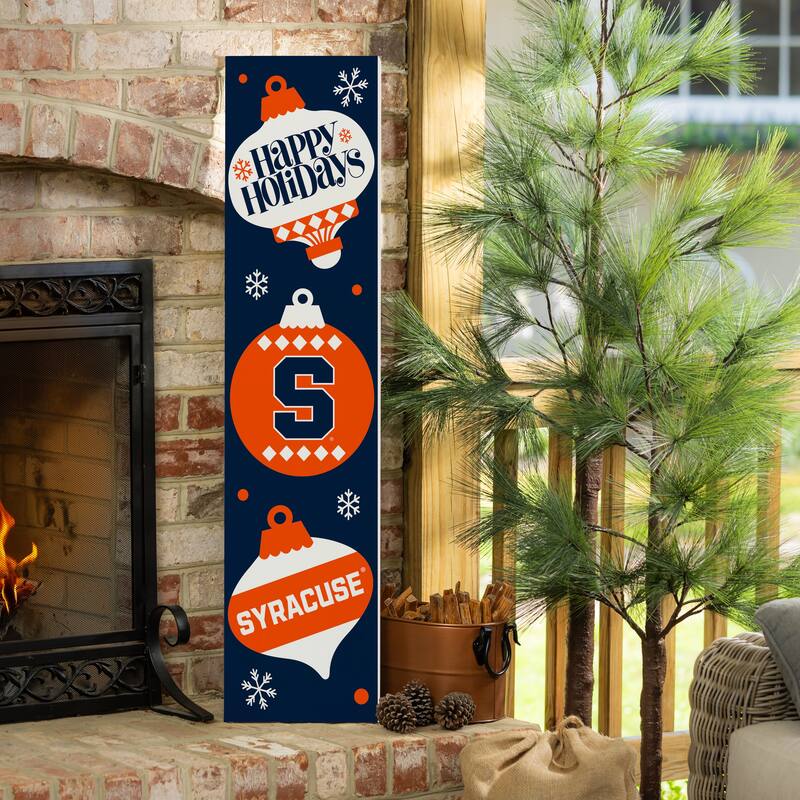 47" Double Sided Seasonal Porch Leaner, Syracuse University - 47" x 11.25" - Christmas