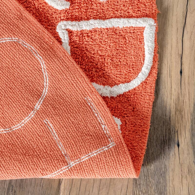 Nuloom Alphabet SpinClean Washable Round Rug