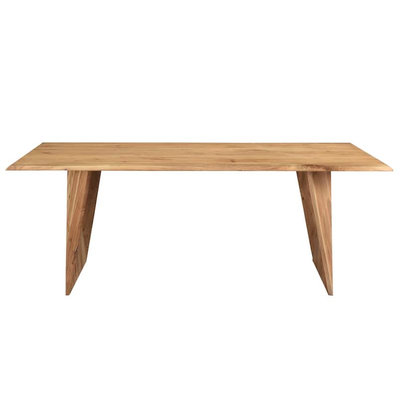 Solid Wood Angled Leg Dining Table - 80 Inch