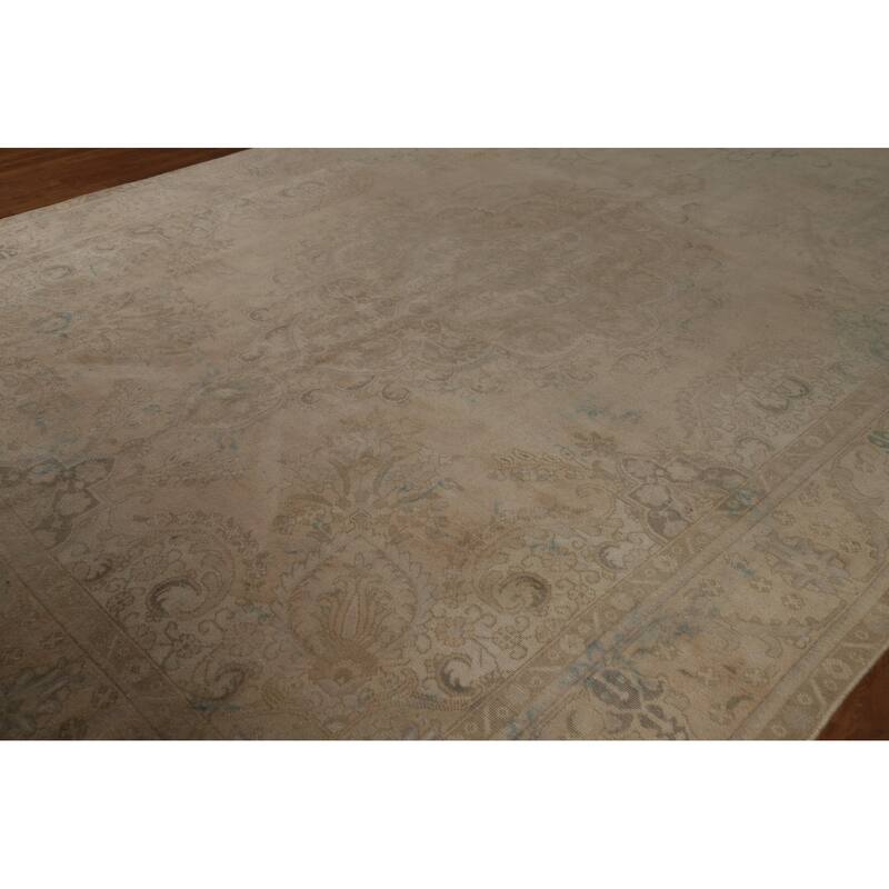 Traditional Tabriz Persian Vintage Area Rug Hand-Knotted Wool Carpet - 9'7" x 12'8"