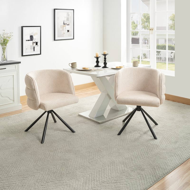 270° Swivel Home Office Desk Chairs Set of 2 Modern Dining Chairs for Vanity Living Room Bedroom Study Room