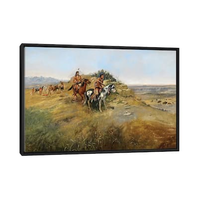 iCanvas "Buffalo Hunt, 1891" by Charles Marion Russell Framed Canvas Print