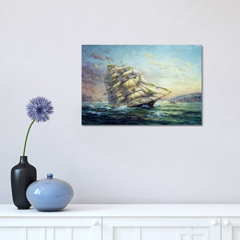 iCanvas "Clipper Ship Surprise" by Nicky Boehme Canvas Print - 12x18x1.5