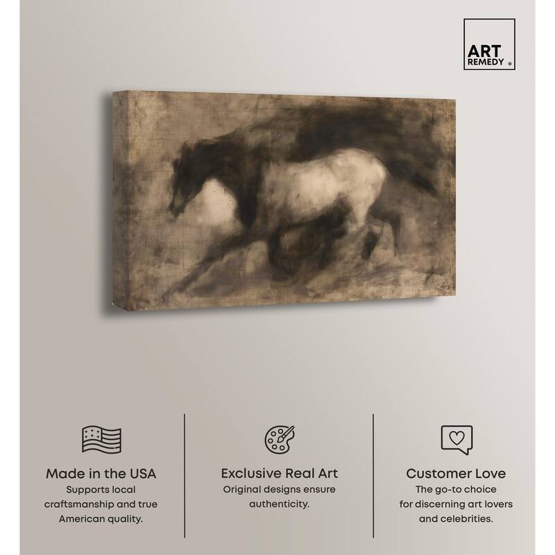 Dark Horse Canvas by Art Remedy, Gallery Wrapped
