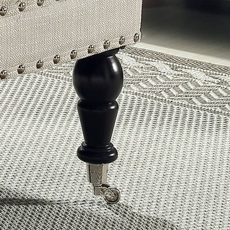 Large Square Upholstered Tufted Button Ottoman