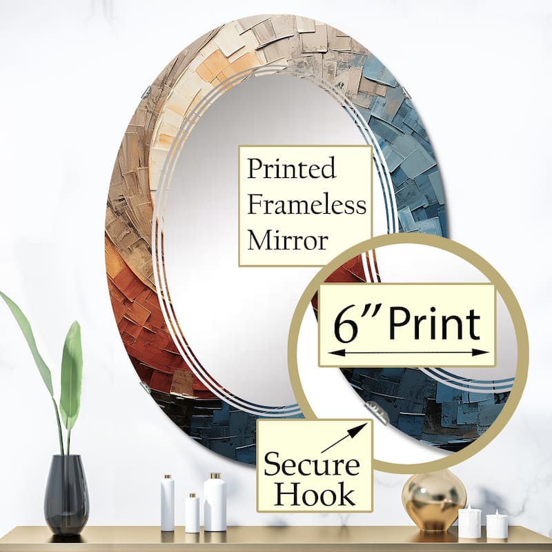 Designart "Collaged Spiral" Abstract Modern Wall Mirror