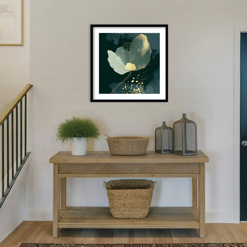 Petals of Jewel and Gold by Tradelink inhouse artist Wood Framed Wall Art Print