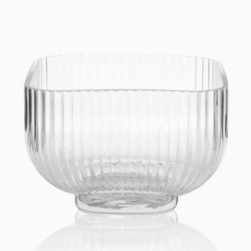 Square Ribbed On A Base Vase