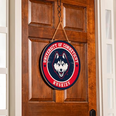 University of Connecticut Wooden Door Decor Wall Sign - Multi-Color