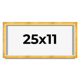 25x11 Shadow Box Frame Gold | 1.625 Inches Deep Real Wood Traditional ...