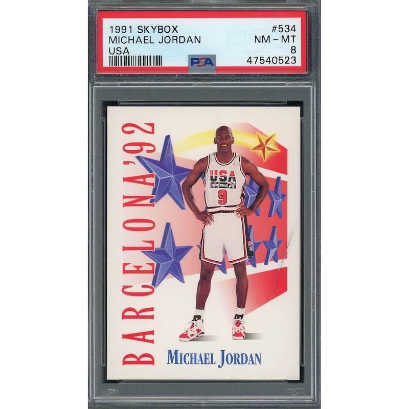 Michael Jordan Team USA 1991 Skybox Basketball Card #534 Graded PSA 8 - 8'6" x 11'6"