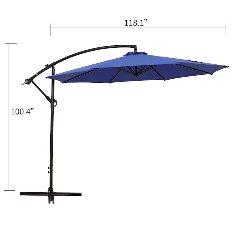 10ft Outdoor Patio Hanging Cantilever Umbrella