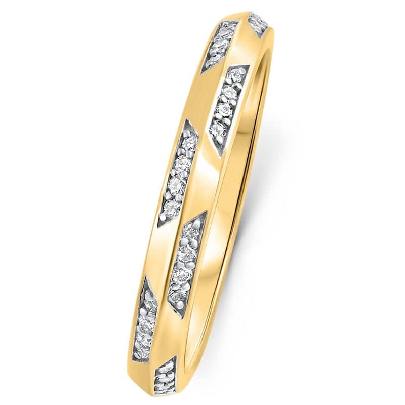 Bliss Diamond Diamond Stackable Knife Edge Womens Wedding Anniversary Ring Gold Lab Grown