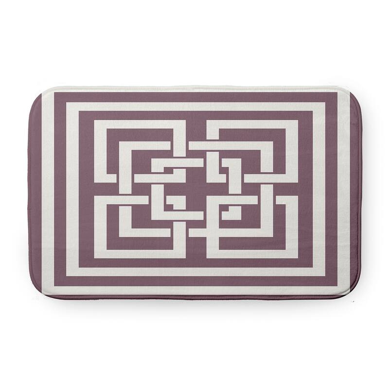 Greek New Key Bathmat - 24" x 17" - Dusty Purple