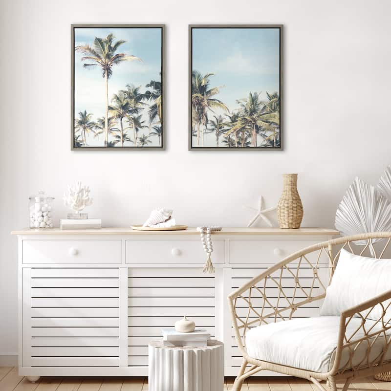 Kate and Laurel Sylvie Beach Canvas Set by The Creative Bunch Studio