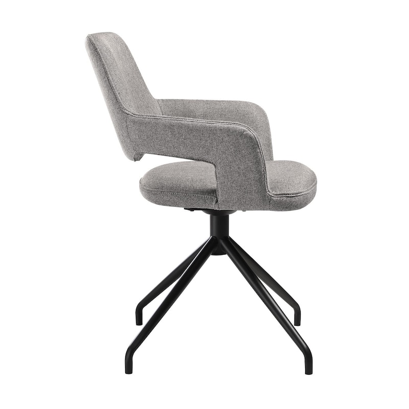 Black/Light Gray Fabric Upholstered Metal Frame Dining Chair, Set of 2, Sturdy Dining Chair for Dining Rooms - 21.75