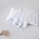 preview thumbnail 2 of 4, Luxury Long Staple Cotton Sateen 400 Thread Count Embroidered Standard Pillowcases, Set of 2