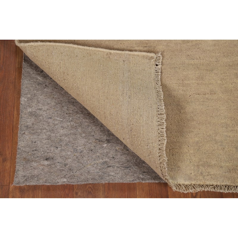 Contemporary Beige Gabbeh Oriental Rug Hand-Knotted Beige Wool Carpet - 2'8"x 4'0"
