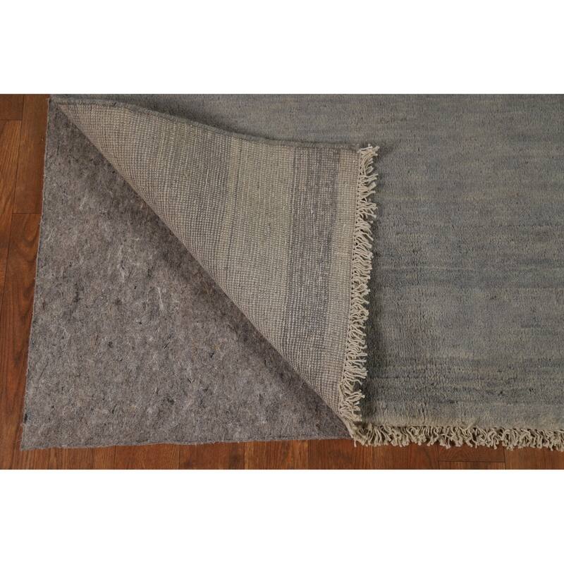 Striped Gray Gabbeh Oriental Area Rug Handmade Wool Carpet - 6'3" x 9'3"