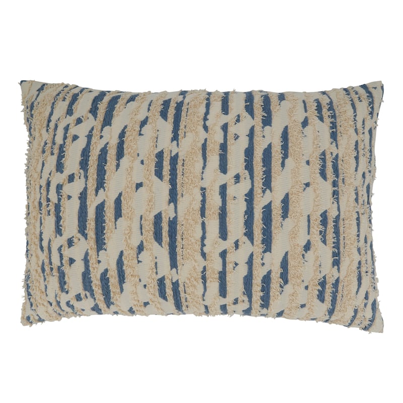 Throw Pillow With Textured and Printed Design - 16"x24" - Polyester