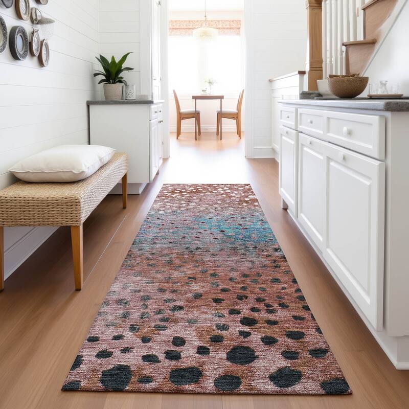 Premium Washable Super Soft Contemporary Ombre Mayfield Rug - Paprika - 2'3" x 7'6"