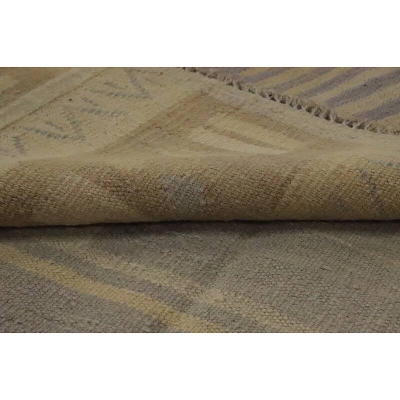 Hand Woven Oriental 100% Wool Carpet Southwestern Tribal Beige & Ivories Kilim Area Rug - 6' 6'' X 4' 9''