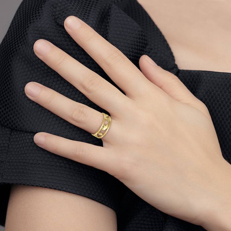 Curata Womens Adjustable Solid 10k Yellow Gold Luck Toe Ring