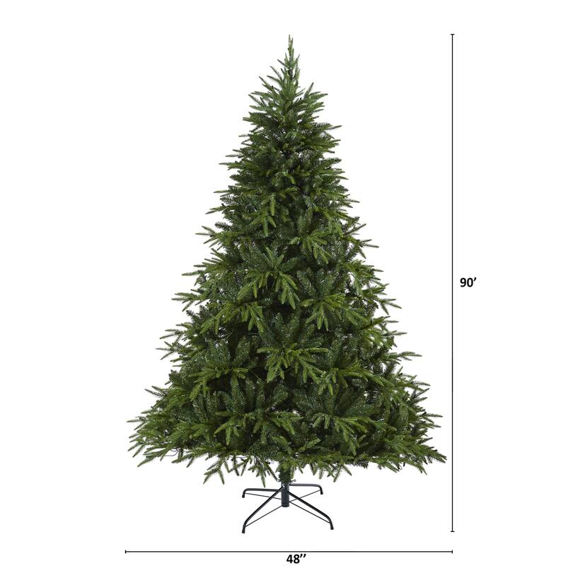 7.5 Ft Artificial Christmas Tree with Lights - Modern Holiday Decor, Full & Realistic Design - Green - 84