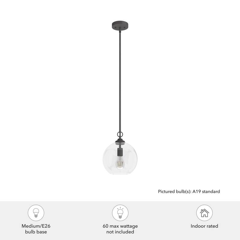 Hunter High Oaks 10-inch 1-Light Pendant - Kitchen Island, Dining Room, Entry - Contemporary, Transitional