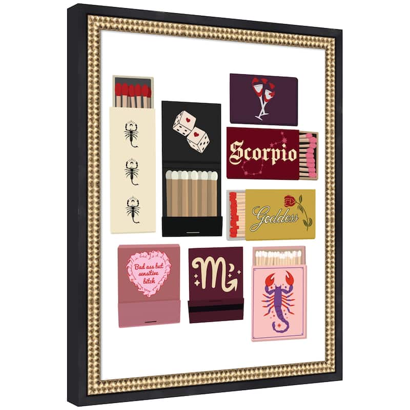 Kate and Laurel Scorpio Matchbooks 14x18 FC by Megan Ryan Framed Wall Art Print