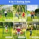 preview thumbnail 4 of 5, 6 in 1 Outdoor Backyard Children Metal Swing Set for Kids Age 3 Up