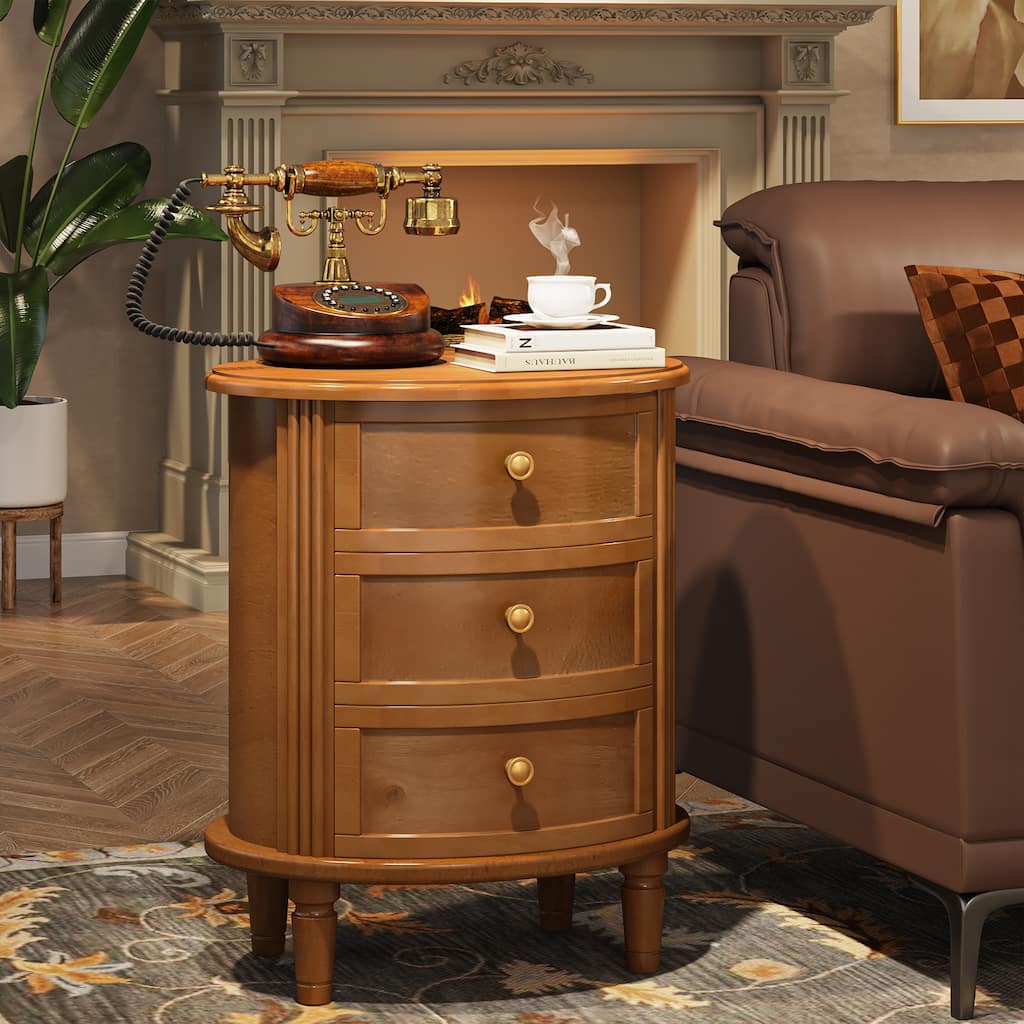 Fully Assembled Nightstand with 3 Drawers