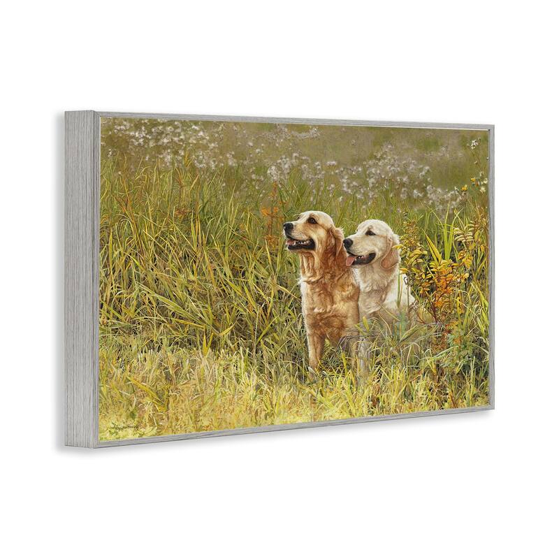 Stupell Happy Dogs Field Day Framed Giclee Art Design By Sueellen Ross