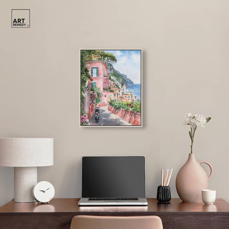 Lush Coastal Villa Canvas by Art Remedy