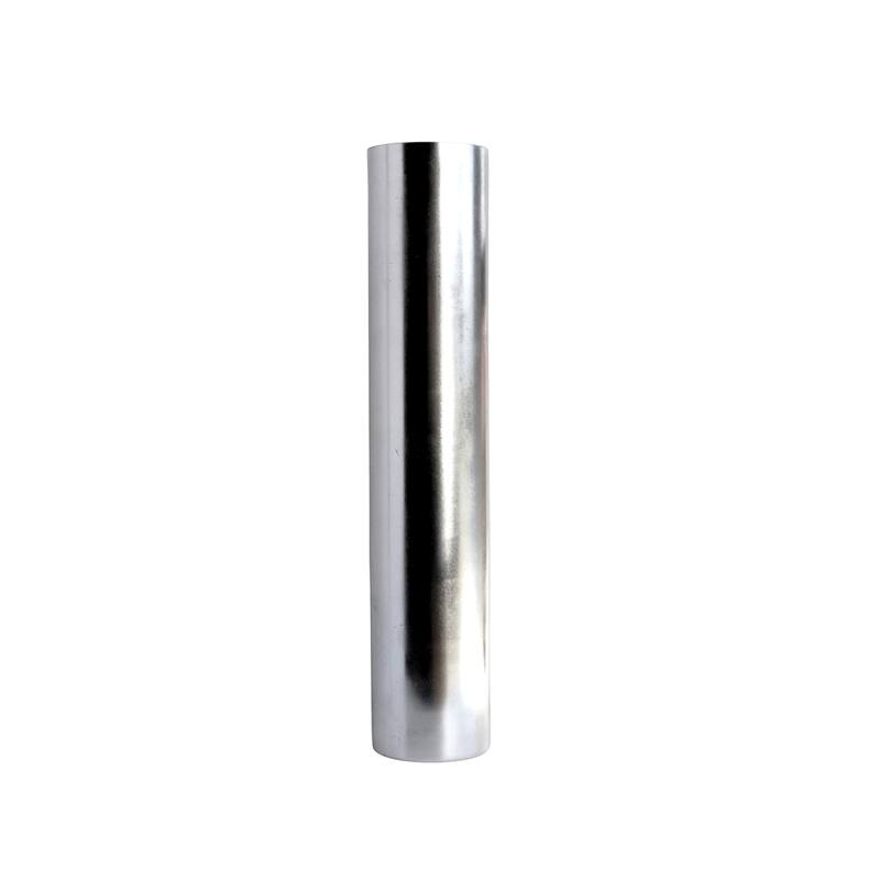 20 Inch Glass Cylinder Shape Hand Gilded Vase with Metal Leaf Details and Distressed Finish - Silver