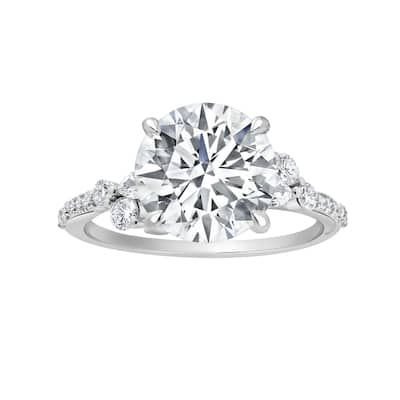 Auriya 14k Gold 5 2/4ctw Round Lab grown Nature's Inspired Diamond Engagement Ring (E-F VS)