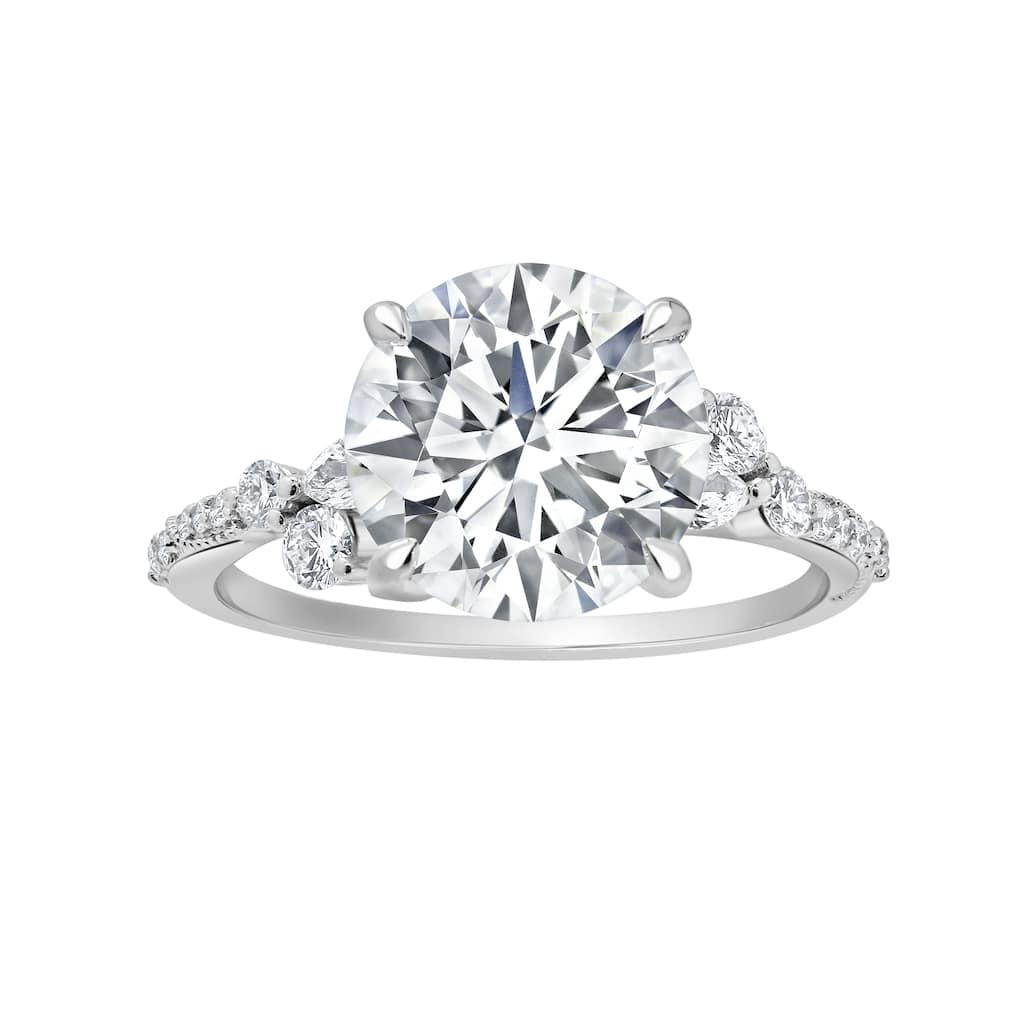 Auriya 14k Gold 5 2/4ctw Round Lab grown Nature's Inspired Diamond Engagement Ring (E-F VS)