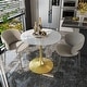 preview thumbnail 24 of 27, Kitchen Dining Table Marble Tabletop Round Modern Sintered Stone Bar Bistro Table