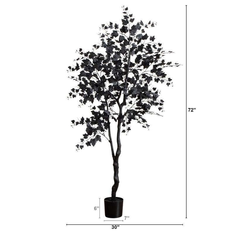 6-ft Artificial Halloween Black Maple Tree