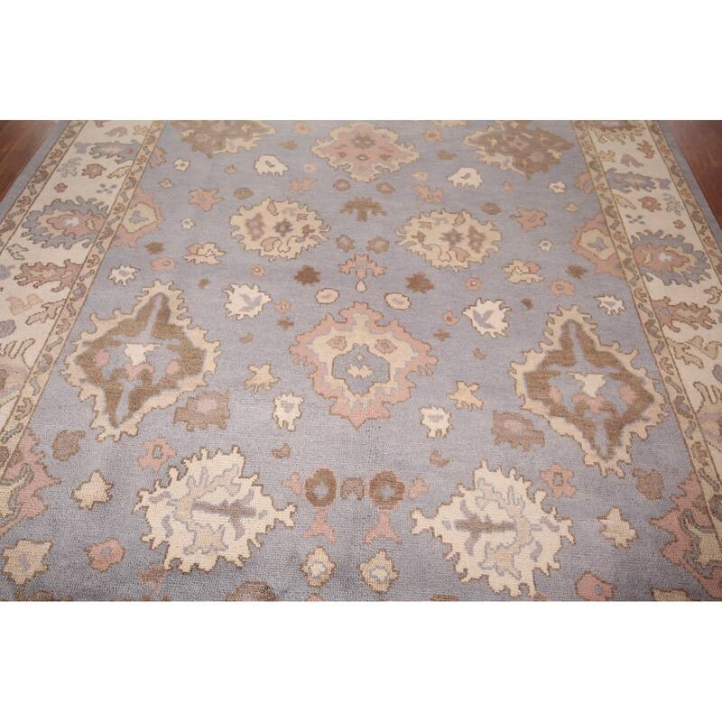 Blue Oushak Oriental Area Rug Handmade Wool Carpet - 8'2" x 10'2"