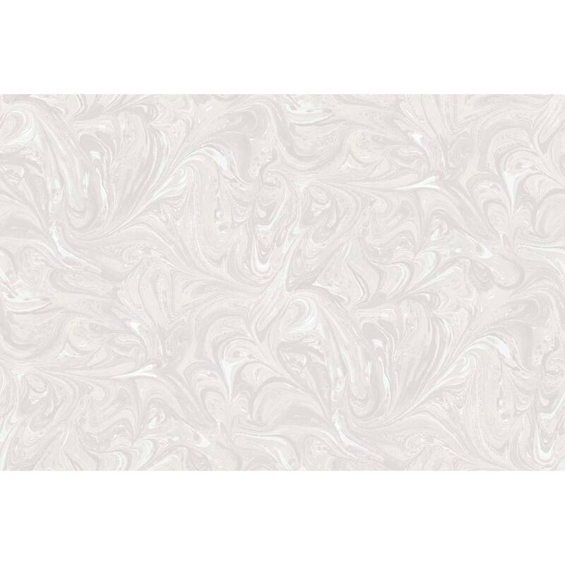 Seabrook Designs Aliyah Abstract Unpasted Wallpaper - 27 in. W x 27 ft. L - Metallic Pearl & Dove Grey